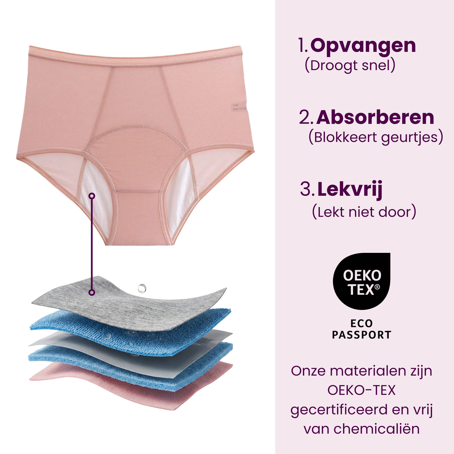 VitalDry® | Lekvrij Ondergoed (5 Stuks) | Hoge Taille