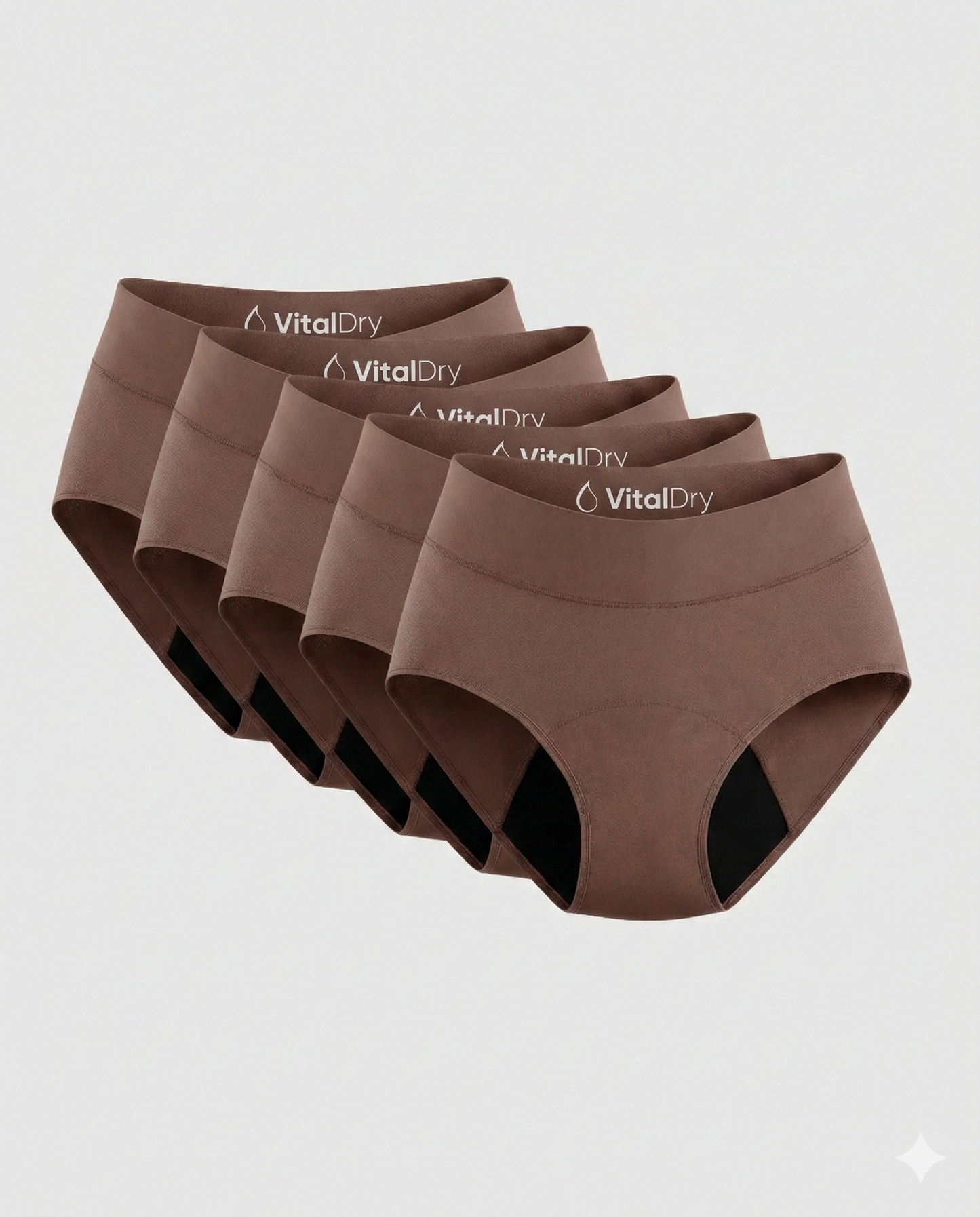 VitalDry® | Lekvrij Ondergoed (5-Pack) | Hoge Taille