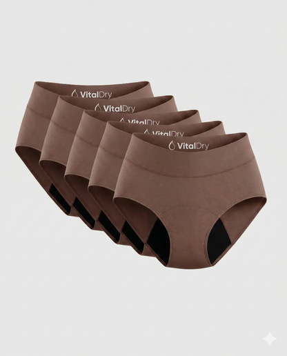 VitalDry® | Lekvrij Ondergoed (5-Pack) | Hoge Taille