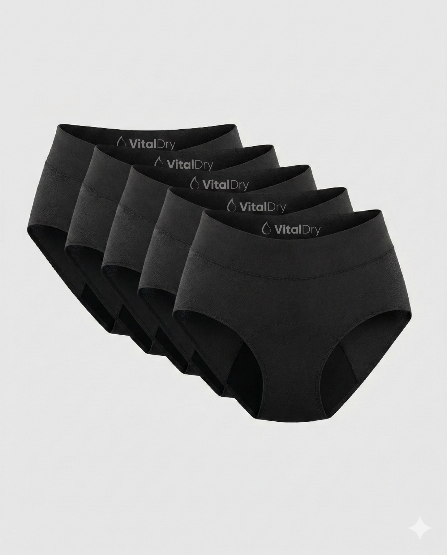 VitalDry® | Lekvrij Ondergoed (5-Pack) | Hoge Taille