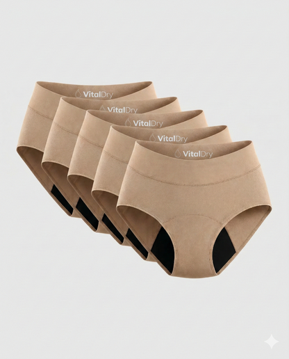 VitalDry® | Lekvrij Ondergoed (5-Pack) | Hoge Taille