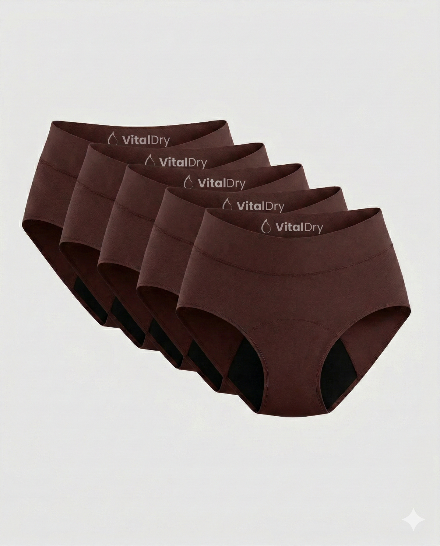 VitalDry® | Lekvrij Ondergoed (5-Pack) | Hoge Taille