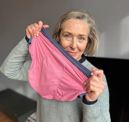 Happy customer with product